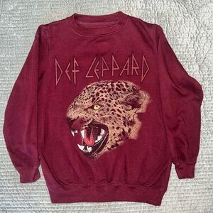 Def Leppard Burgundy Sweatshirt - Women Size M